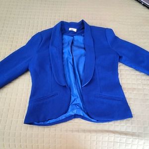Royal blue polyester blazer